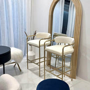 Interior Ave - Allegra White Linen Kitchen Bar Stool V355-IA-BS6-AWG