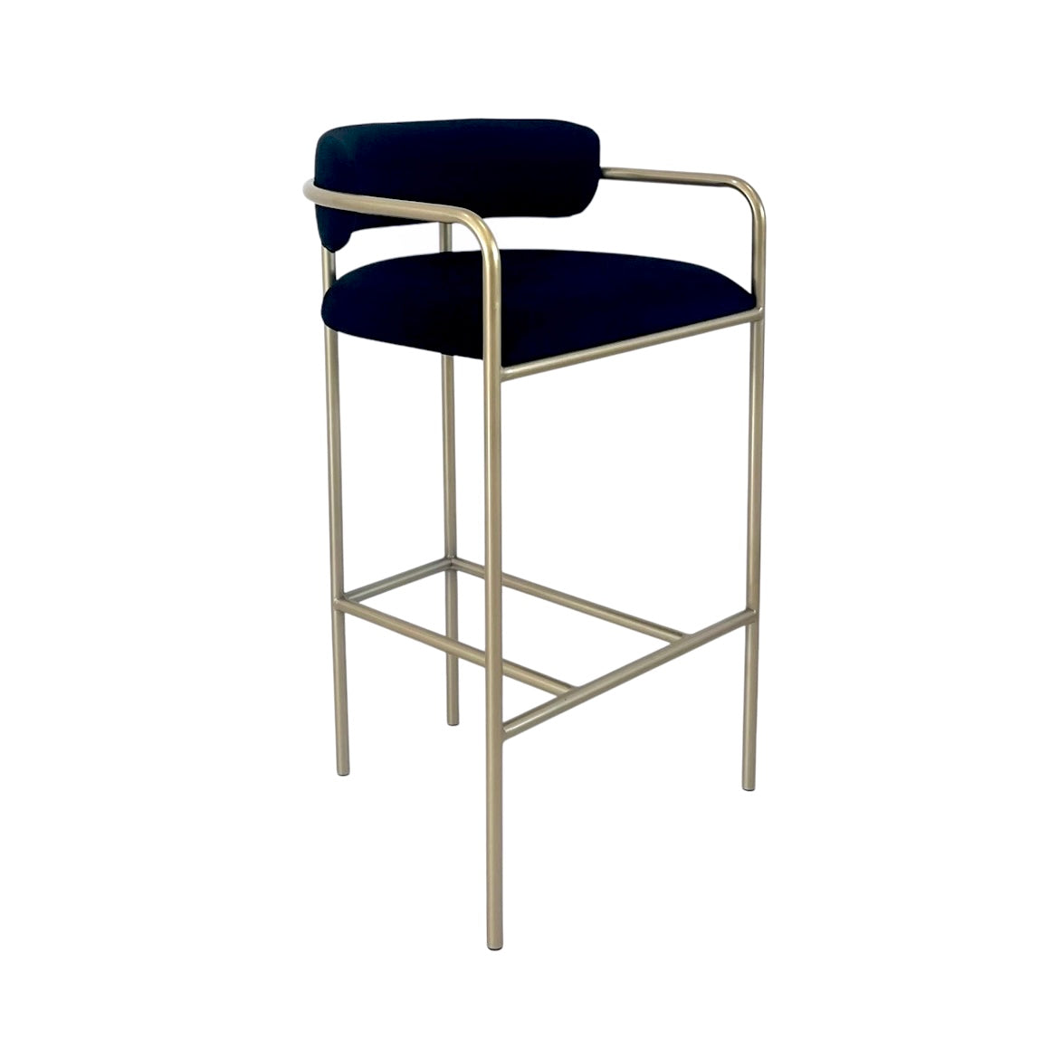 Interior Ave - Allegra Black Velvet Kitchen Bar Stool V355-IA-BS7-ABG