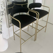 Interior Ave - Allegra Black Velvet Kitchen Bar Stool V355-IA-BS7-ABG