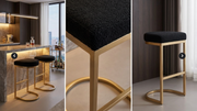 Interior Ave - Royale Black Boucle Kitchen Bar Stool V355-IA-BS8-RB