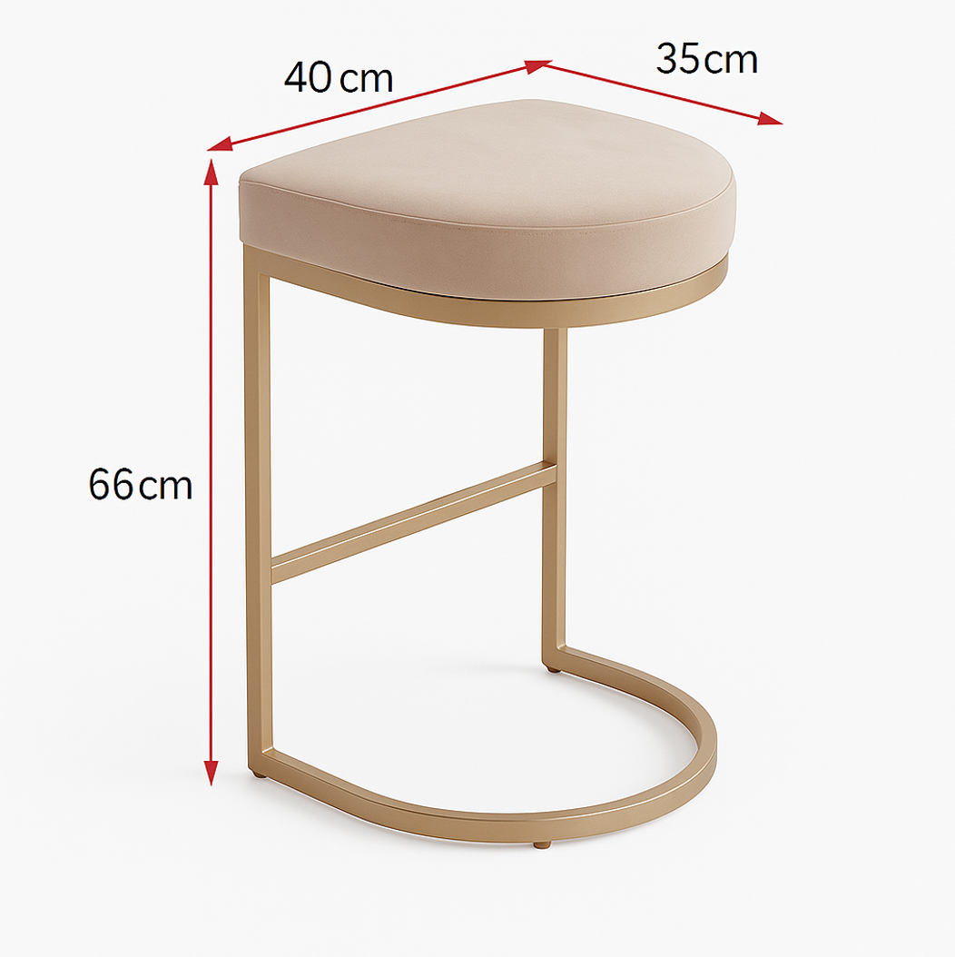 Interior Ave - Royale Light Taupe Velvet Kitchen Bar Stool V355-IA-BS9-RT