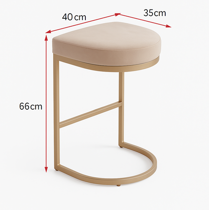 Interior Ave - Royale Light Taupe Velvet Kitchen Bar Stool V355-IA-BS9-RT