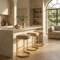 Interior Ave - Royale Light Taupe Velvet Kitchen Bar Stool V355-IA-BS9-RT