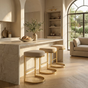 Interior Ave - Royale Light Taupe Velvet Kitchen Bar Stool V355-IA-BS9-RT
