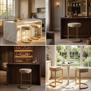 Interior Ave - Royale Light Taupe Velvet Kitchen Bar Stool V355-IA-BS9-RT