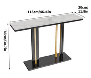 Interior Ave - Pandora Stone Marble Console - Marble & Black V355-IA-CO1-MB