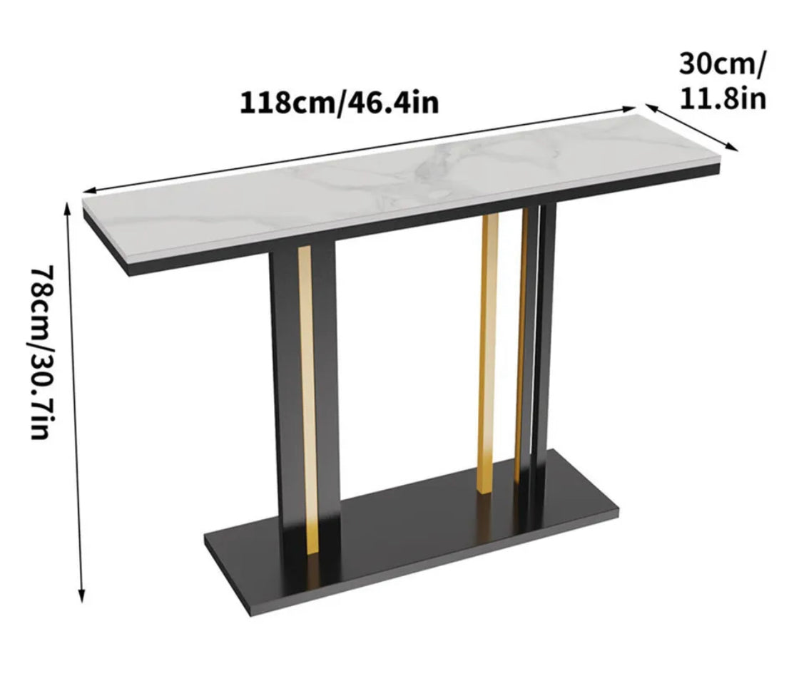 Interior Ave - Pandora Stone Marble Console - Marble & Black V355-IA-CO1-MB