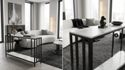 Interior Ave - Bronte Dual Layer Marble Stone Console - White Marble Stone V355-IA-CO2-MB