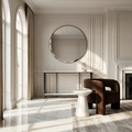 Interior Ave - Bronte Dual Layer Marble Stone Console - White Marble Stone V355-IA-CO2-MB