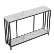 Interior Ave - Bronte Dual Layer Marble Stone Console - White Marble Stone V355-IA-CO2-MB