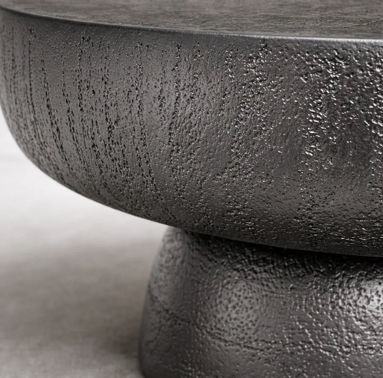 Interior Ave - Korra Sculptural Black Stone Coffee Table V355-IA-CT-KOR-BLA