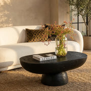Interior Ave - Korra Sculptural Black Stone Coffee Table V355-IA-CT-KOR-BLA