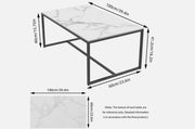 Interior Ave - Monaco Rectangle Coffee Table - White Marble Stone V355-IA-CT16-MB