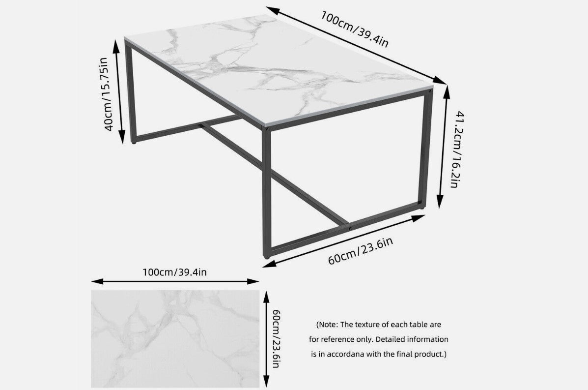 Interior Ave - Monaco Rectangle Coffee Table - White Marble Stone V355-IA-CT16-MB