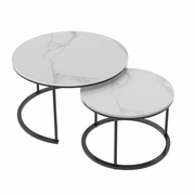 Interior Ave - Executive Stone Nested Coffee Table Set - White & White V355-IA-CT3-MMB