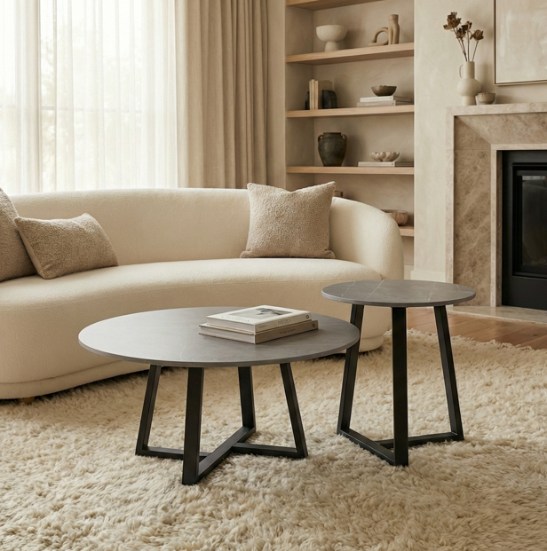 Interior Ave - Broadway Two Tier Coffee Table Set - Stone Grey V355-IA-CT4-GG
