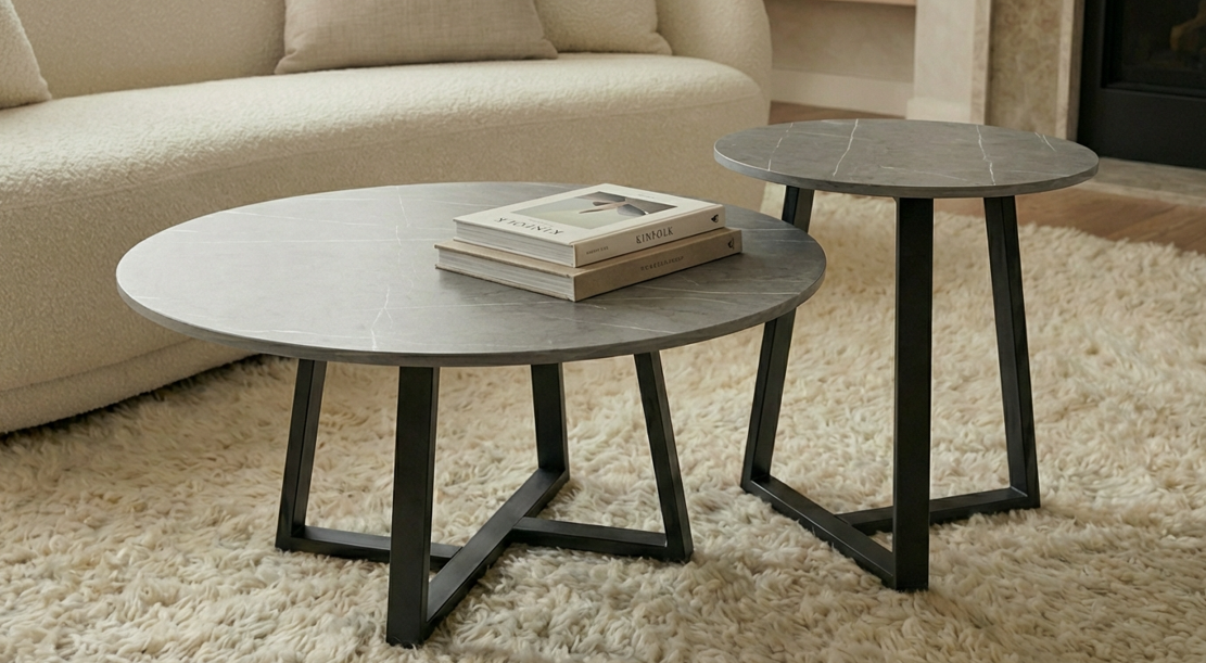 Interior Ave - Broadway Two Tier Coffee Table Set - Stone Grey V355-IA-CT4-GG
