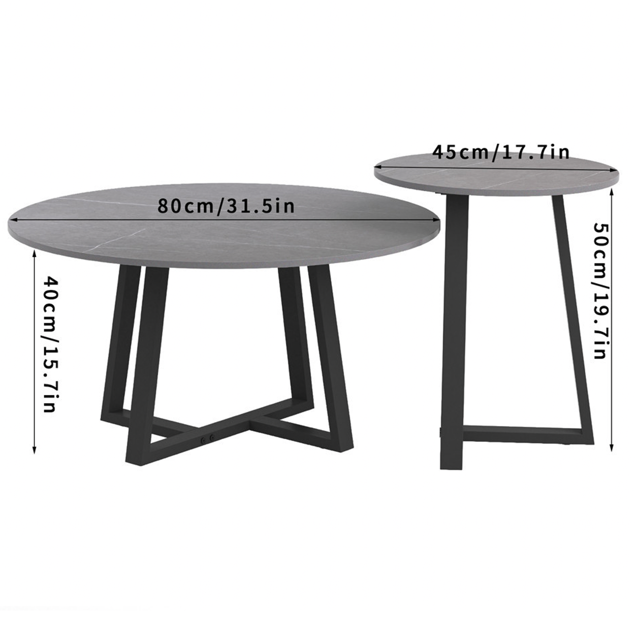 Interior Ave - Broadway Two Tier Coffee Table Set - Stone Grey V355-IA-CT4-GG