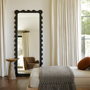 Interior Ave - Freya Scallop Mirror - Black - Large Full Length Mirror V355-IA-DM-FB