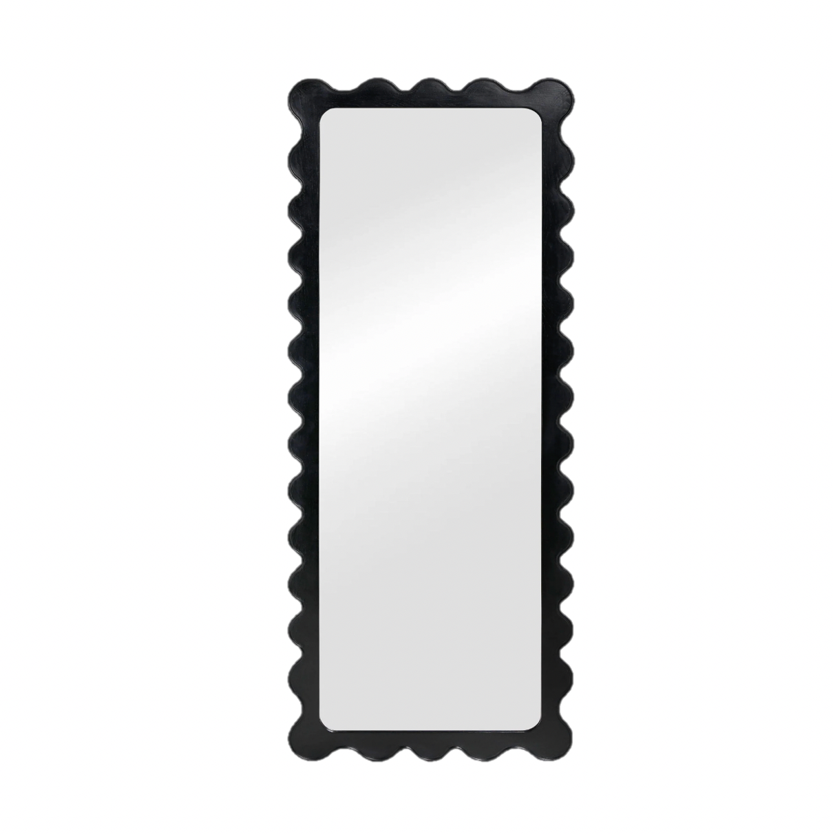 Interior Ave - Freya Scallop Mirror - Black - Large Full Length Mirror V355-IA-DM-FB