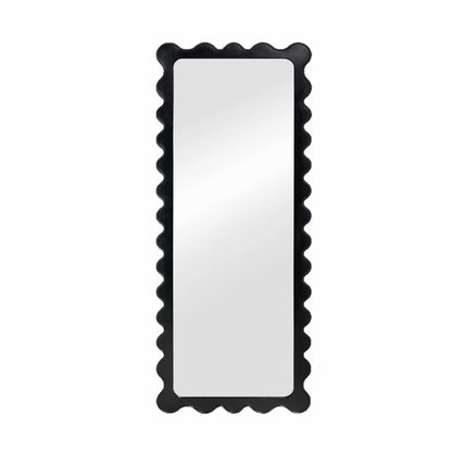 Interior Ave - Freya Scallop Mirror - Black - Large Full Length Mirror V355-IA-DM-FB