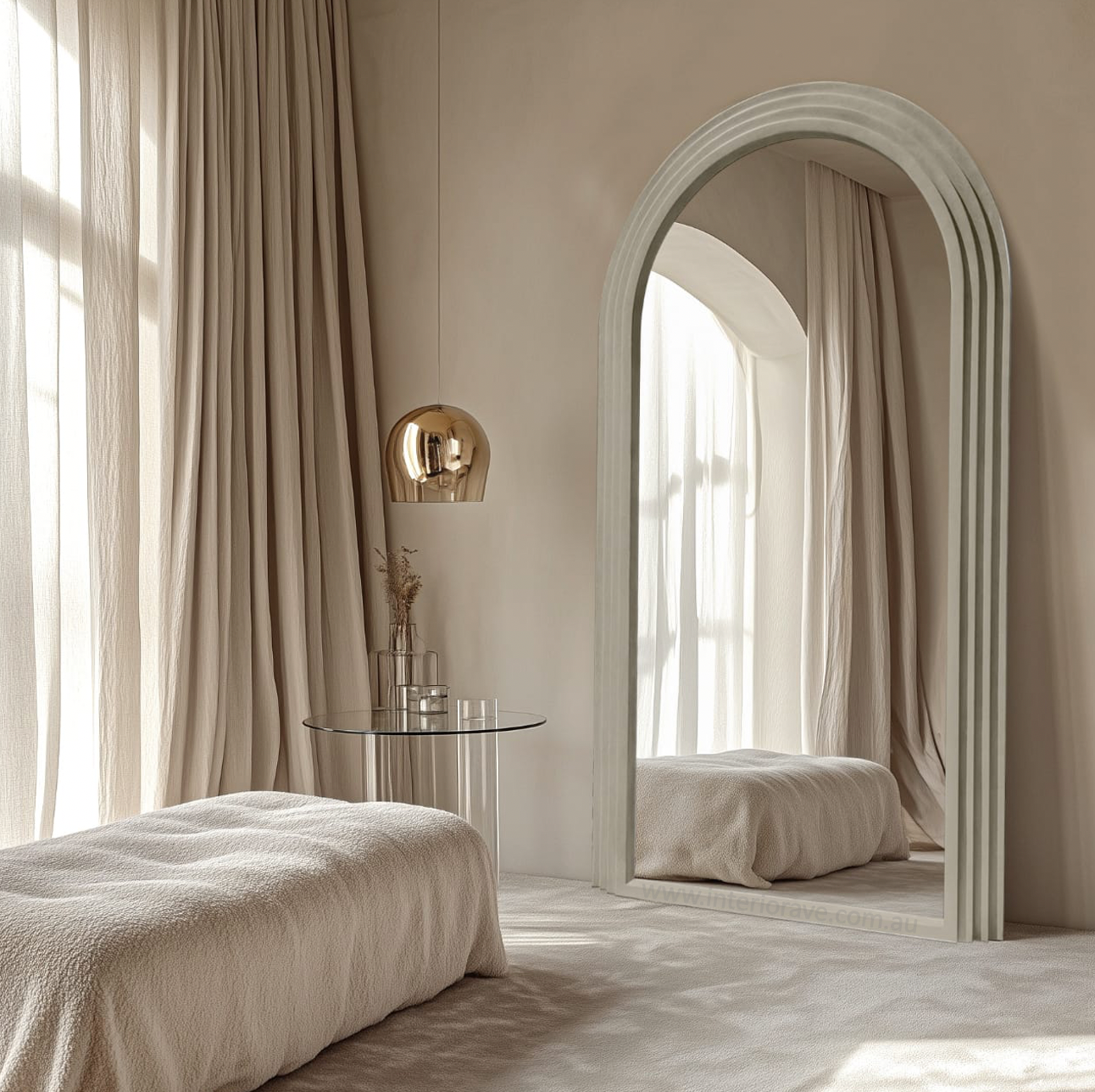 Interior Ave - Sierra Arched Step Mirror - Signature Sculptural Concrete Statement Piece V355-IA-DM-SC