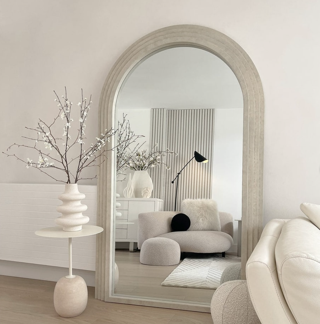 Interior Ave - Sierra Arched Step Mirror - Signature Sculptural Concrete Statement Piece V355-IA-DM-SC
