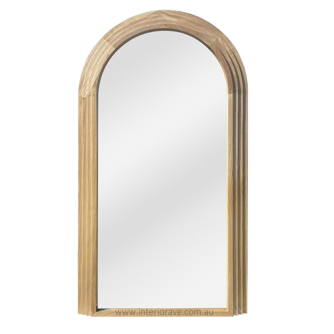 Interior Ave - Sierra Arched Step Mirror - Signature Sculptural Natural Wood Statement Piece V355-IA-DM-SN