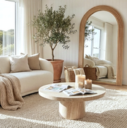 Interior Ave - Sierra Arched Step Mirror - Signature Sculptural Natural Wood Statement Piece V355-IA-DM-SN