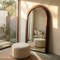 Interior Ave - Sierra Arched Step Mirror - Signature Sculptural Walnut Statement Piece V355-IA-DM-SW