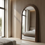 Interior Ave - Sierra Arched Step Mirror - Signature Sculptural Walnut Statement Piece V355-IA-DM-SW