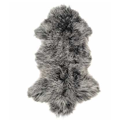 Interior Ave - Mongolian Fur Throw - 90CM - Charcoal Snow V355-IA-MG-CH