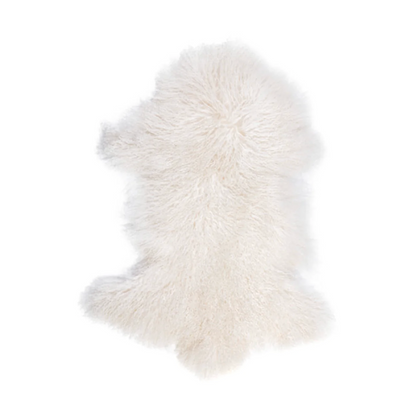 Interior Ave - Mongolian Fur Throw - 90CM - White V355-IA-MG-WE
