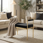 Interior Ave - Cuba Velvet Vanity Stool - Black V355-IA-O7-B