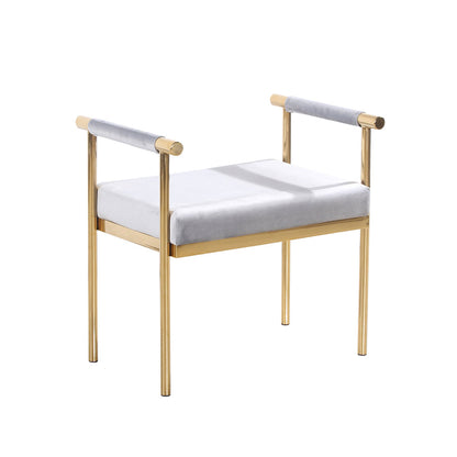 Interior Ave - Cuba Velvet Vanity Stool - White V355-IA-O8-W