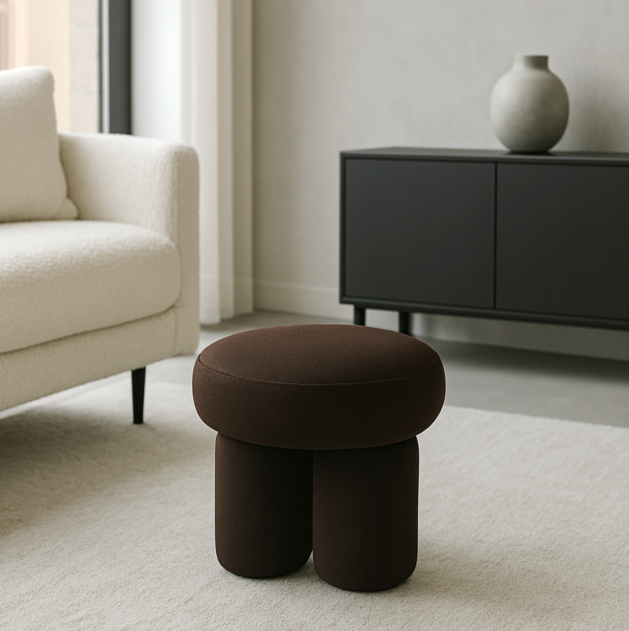 Interior Ave - Bentley Velvet Ottoman - Espresso V355-IA-O9-C