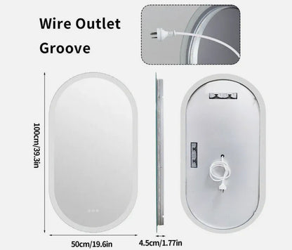 Interior Ave - 50 x 100cm Oval Frameless LED Bathroom Mirror V355-IA-OWM-50100