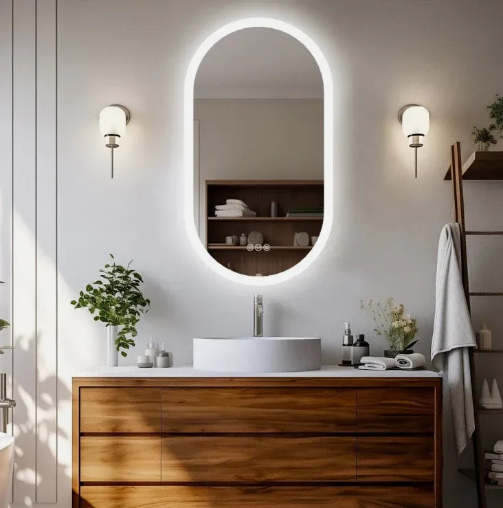 Interior Ave - 50 x 80cm Oval Frameless LED Bathroom Mirror V355-IA-OWM-5080