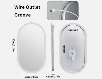 Interior Ave - 50 x 80cm Oval Frameless LED Bathroom Mirror V355-IA-OWM-5080