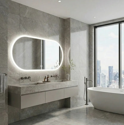 Interior Ave - 60 x 120cm Oval Frameless LED Bathroom Mirror V355-IA-OWM-60120