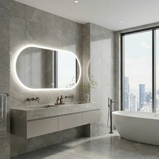 Interior Ave - 60 x 120cm Oval Frameless LED Bathroom Mirror V355-IA-OWM-60120