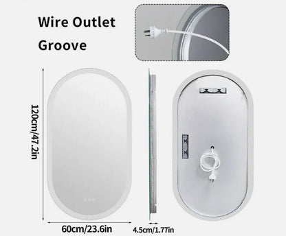 Interior Ave - 60 x 120cm Oval Frameless LED Bathroom Mirror V355-IA-OWM-60120