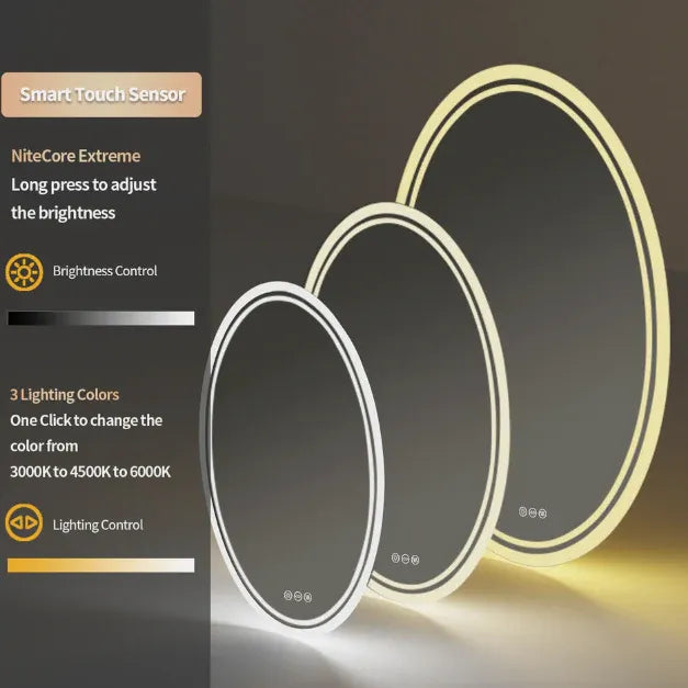 Interior Ave - 50 x 70cm Oval Frameless LED Bathroom Mirror V355-IA-OWM-70