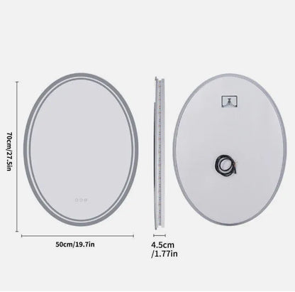 Interior Ave - 50 x 70cm Oval Frameless LED Bathroom Mirror V355-IA-OWM-70