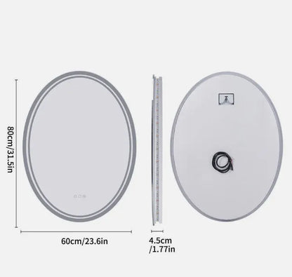 Interior Ave - 60 x 80cm Oval Frameless LED Bathroom Mirror V355-IA-OWM-80