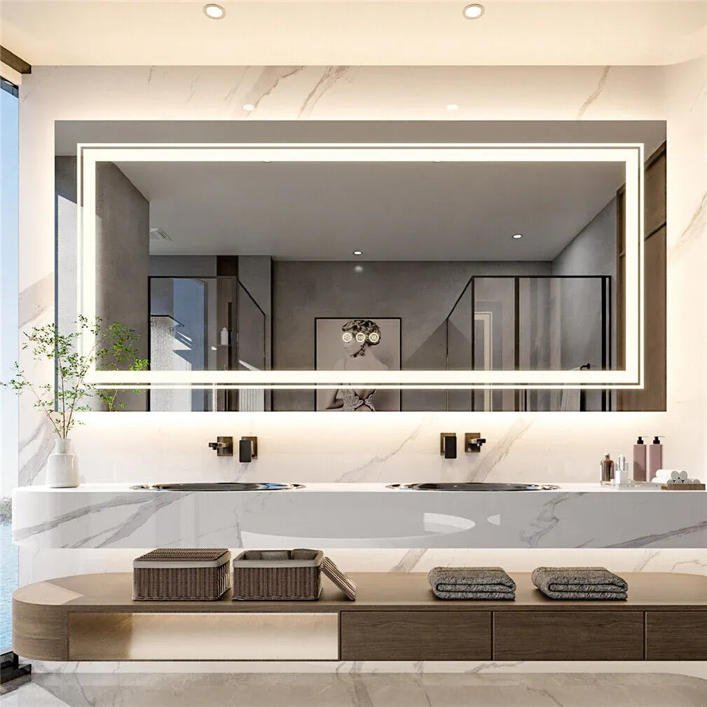 Interior Ave - 100 x 60cm Rectangle Frameless LED Bathroom Mirror V355-IA-RWM-10060
