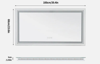 Interior Ave - 100 x 60cm Rectangle Frameless LED Bathroom Mirror V355-IA-RWM-10060