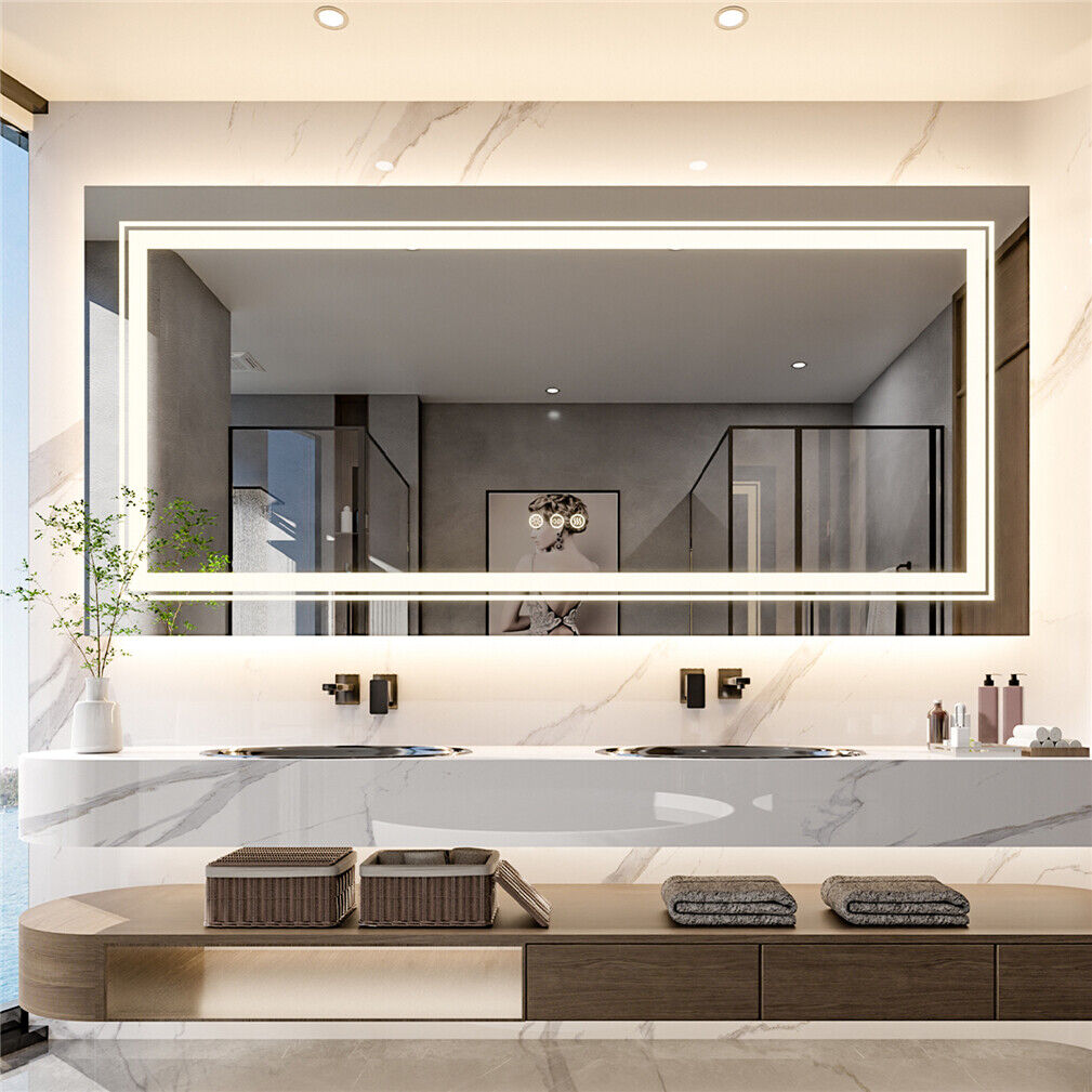 Interior Ave - 120 x 60cm Rectangle Frameless LED Bathroom Mirror V355-IA-RWM-12060