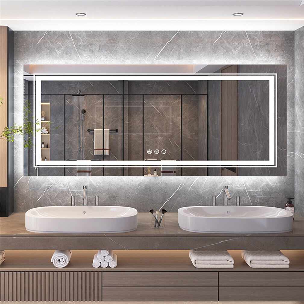 Interior Ave - 120 x 60cm Rectangle Frameless LED Bathroom Mirror V355-IA-RWM-12060
