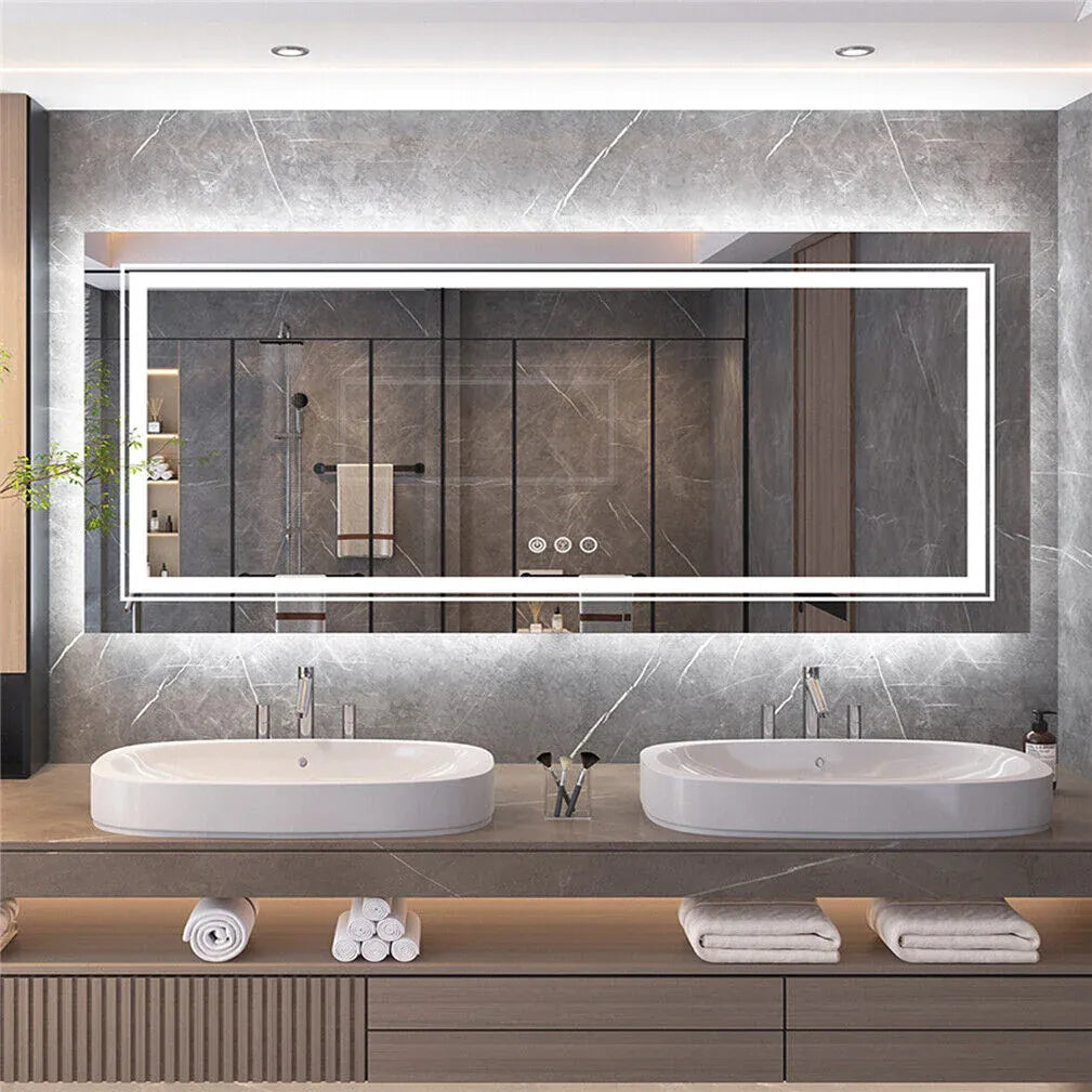 Interior Ave - 120 x 80cm Rectangle Frameless LED Bathroom Mirror V355-IA-RWM-12080